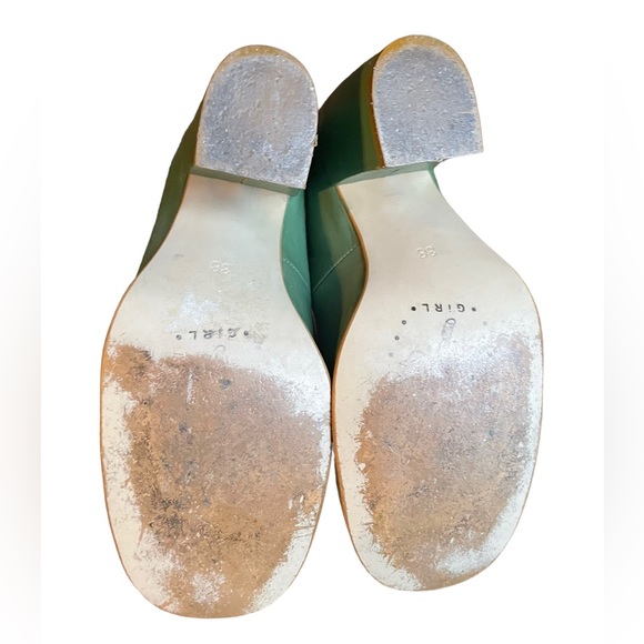 Fly London Fly Girl Sage Green & Cream Square Toe Pumps size 38. - Picture 7 of 9